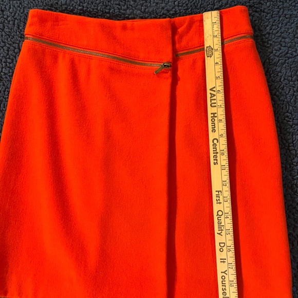 Tory Burch Orange Zipper Skirt 6 - Picture 5 of 7